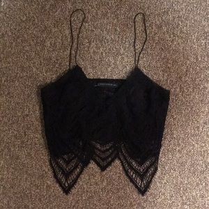 Black Lace Crop Top